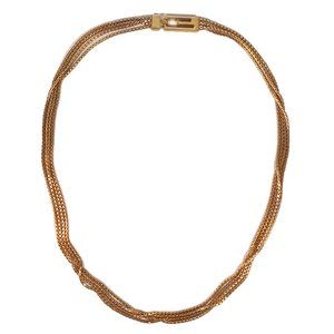 4-Strand Box Chain Necklace Gold Tone 14 Inches Buckle Clasp